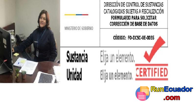 Actualización de base de datos de movimientos de sustancias catalogadas sujetas a fiscalización previamente reportados al Ministerio de Gobierno | Ecuador