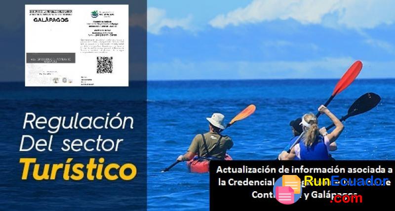Actualización de información asociada a la Credencial de Registro de Turismo de Continente y Galápagos | Ecuador