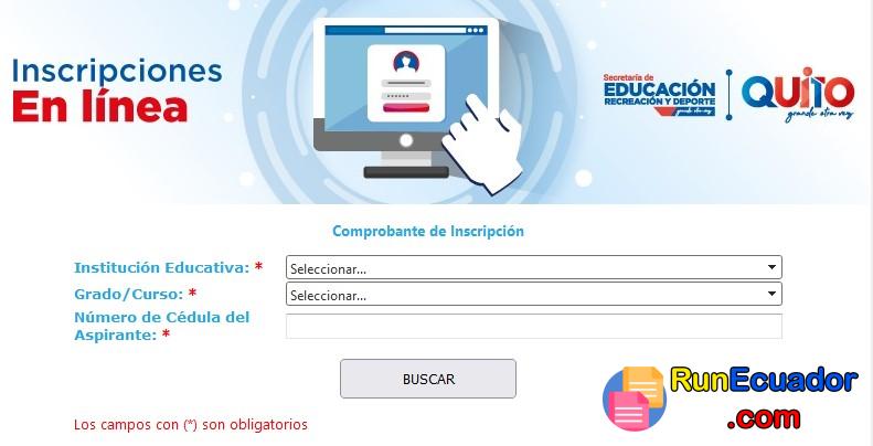 ▷ Certificado de Inscripción | Escuelas Municipales Quito