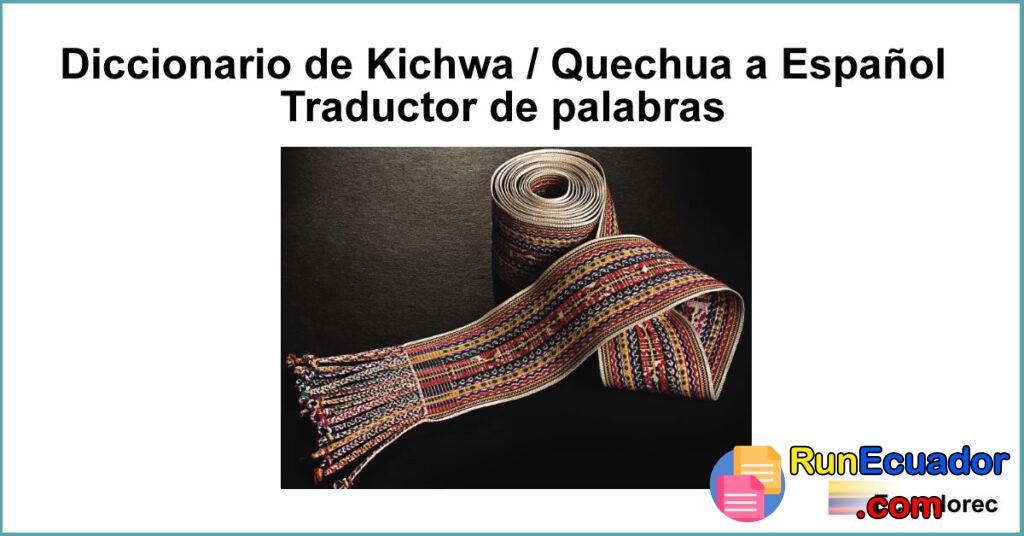 ▷ Diccionario PDF | Kichwa - Español | Español
