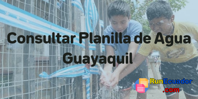 ▷ Consultar Planilla de Agua Guayaquil