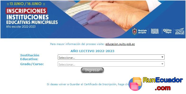 Inscripciones Escuelas y Colegios Municipales Quito