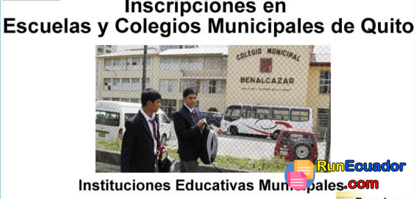 Inscripciones Escuelas y Colegios Municipales Quito