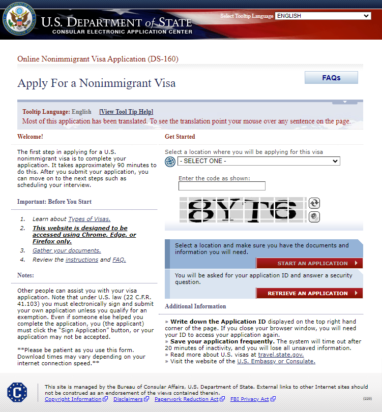 Como Llenar el Formulario DS-160 para la Visa Americana